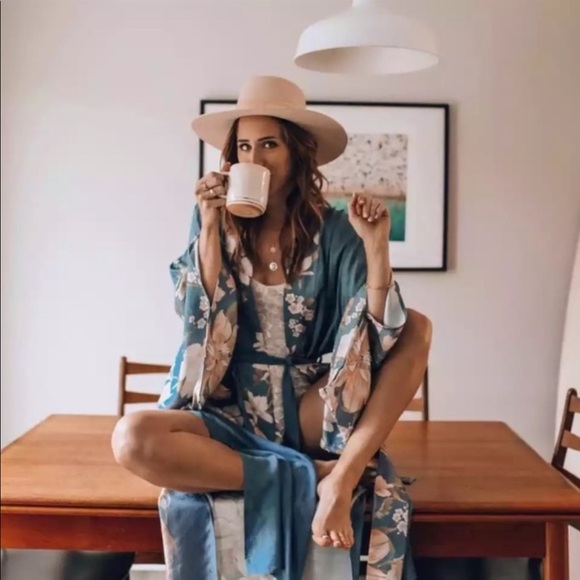 Bohemian Floral Peacock Open Kimono Duster Brand New - Picture 5 of 6